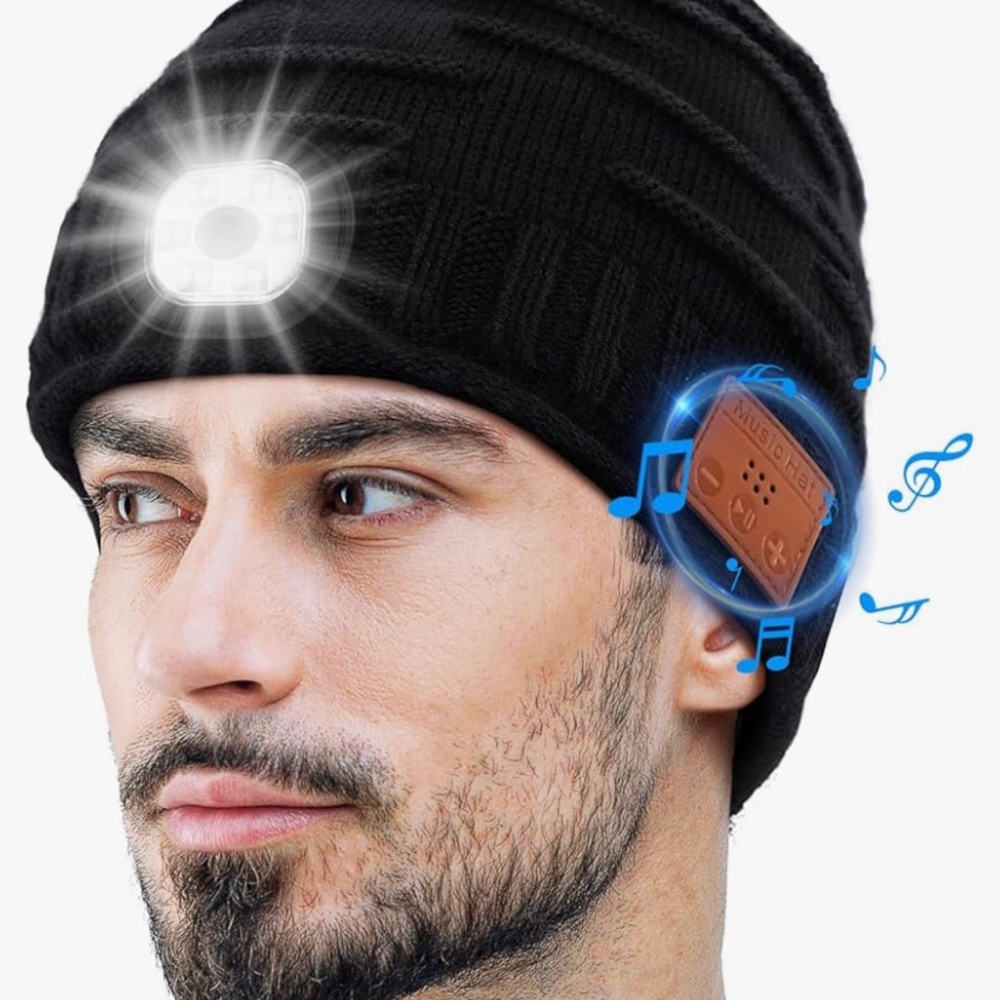Black Led Bluetooth Beanie Hat